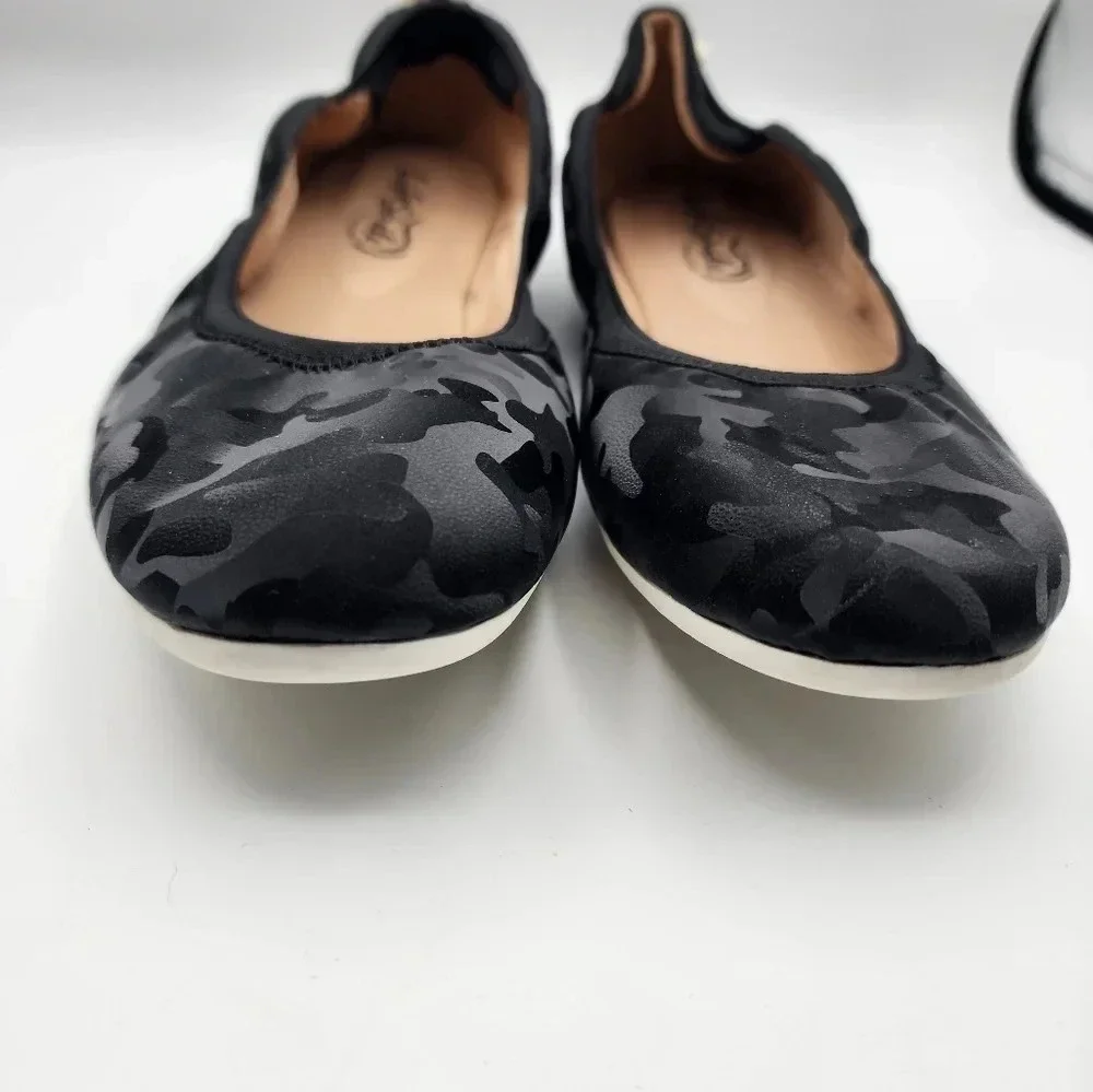 LifeStride Women's Devoted Black Camo Slip-on Ballet Flat Size 9 Comfort Casual